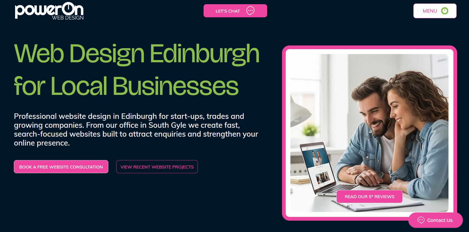 power on web design homepage