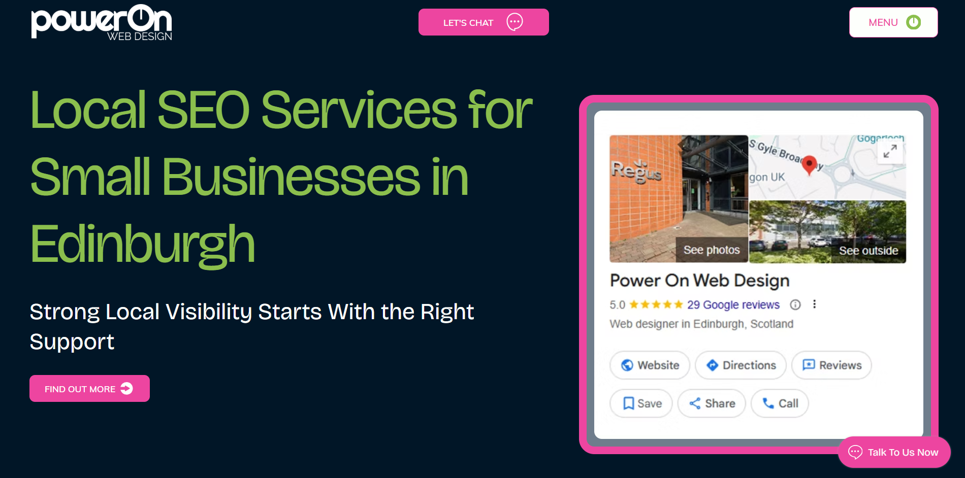 power on web design homepage